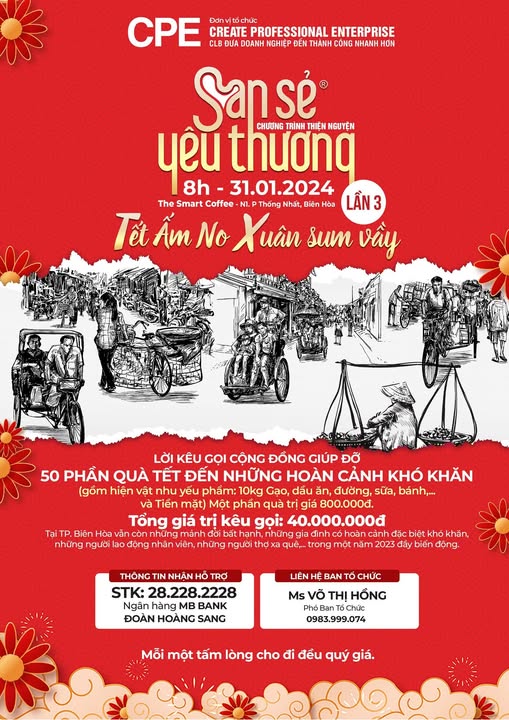 THIỆN NGUYỆN SAN SẺ YÊU THƯƠNG LẦN 3 – TẾT ẤM NO – XUÂN SUM VẦY – ĐÓN CHÀO NĂM MỚI THỊNH VƯỢNG